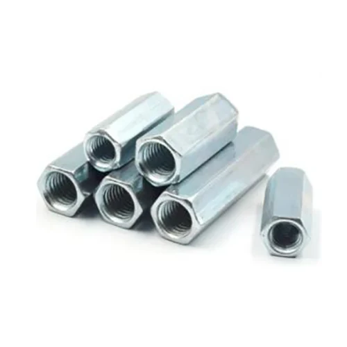 Écrou de couplage hexadécimal din6334 plaqué zinc